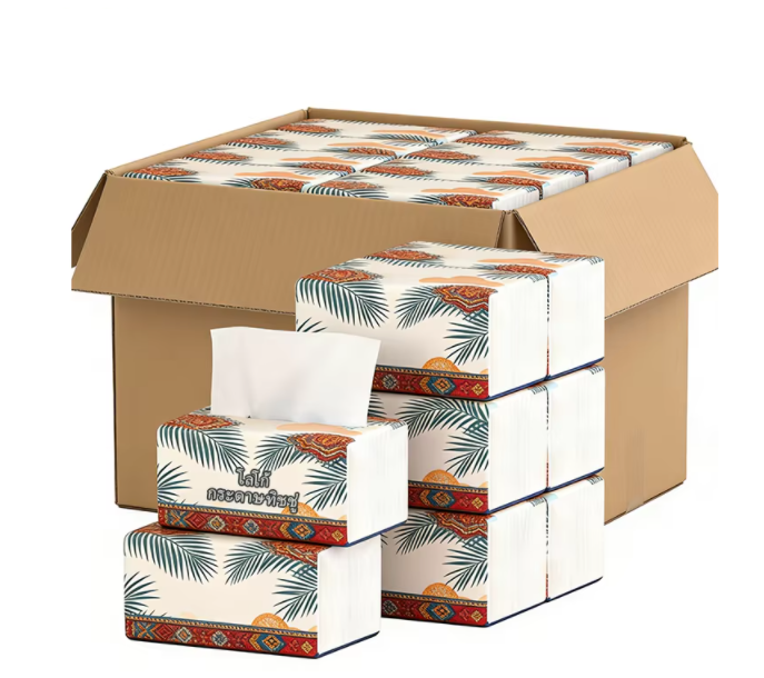 TISSUE001 High Quality Custom logo Facial Tissue Paper Mouchoir En Papier Eco Friendly 4 Ply Facial Tissue Paper for Home Facial